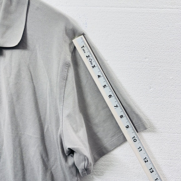 Lululemon Mens Pique Classic Fit Short Sleeve Polo Silver Grey Customer Sz XXL - Picture 7 of 7